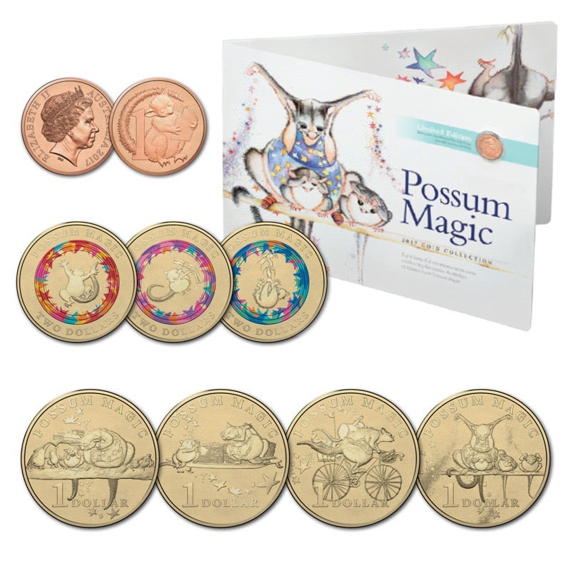 Australia 2017 Royal Australian Mint Possum Magic Coloured Coin Collection