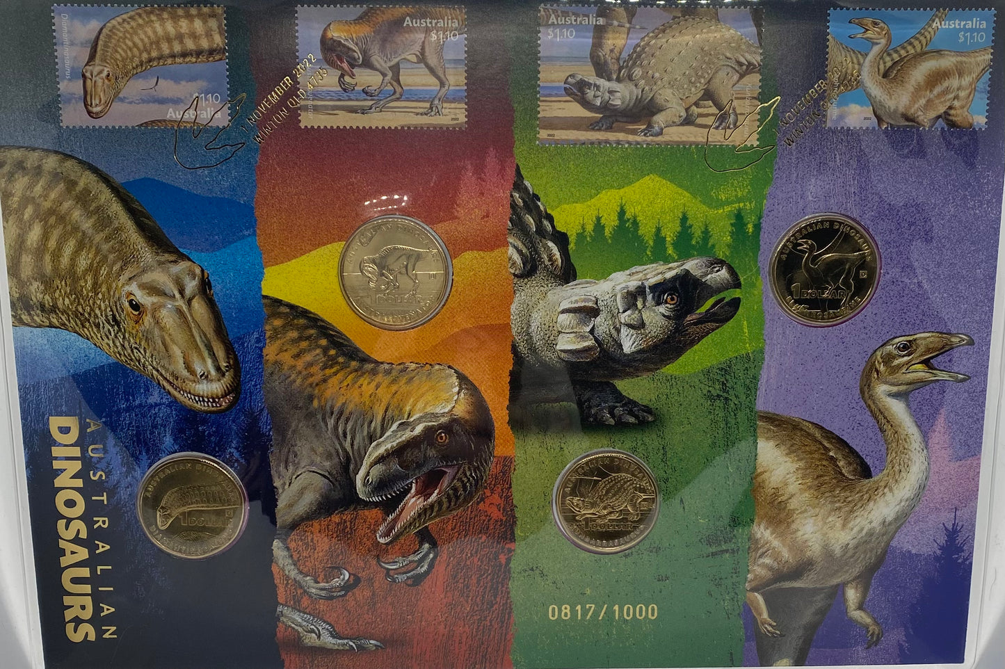 2022 Australian Dinosaurs Four-Coin Privy Mark Limited Edition PNC Set – Only 1,000 Produced