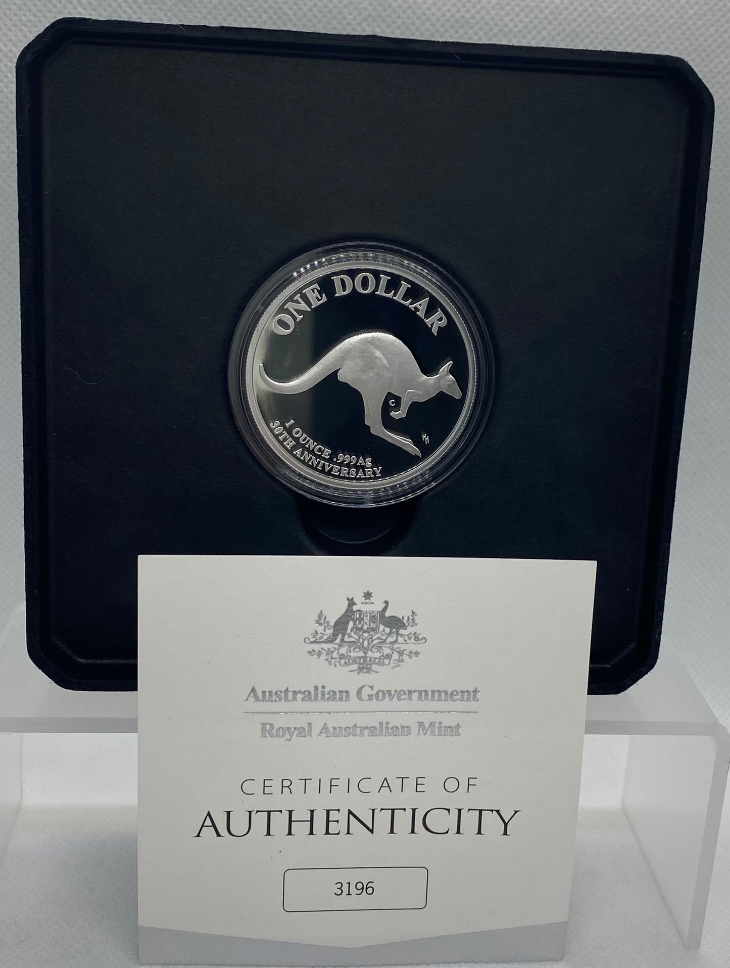The 2023 $1 'C' Mintmark Fine Silver Proof Coin commemorates the 30th anniversary of the Royal Australian Mint’s iconic Kangaroo Series.
