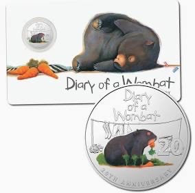 2022 20c Coloured Uncirculated Coin Diary of the Wombat