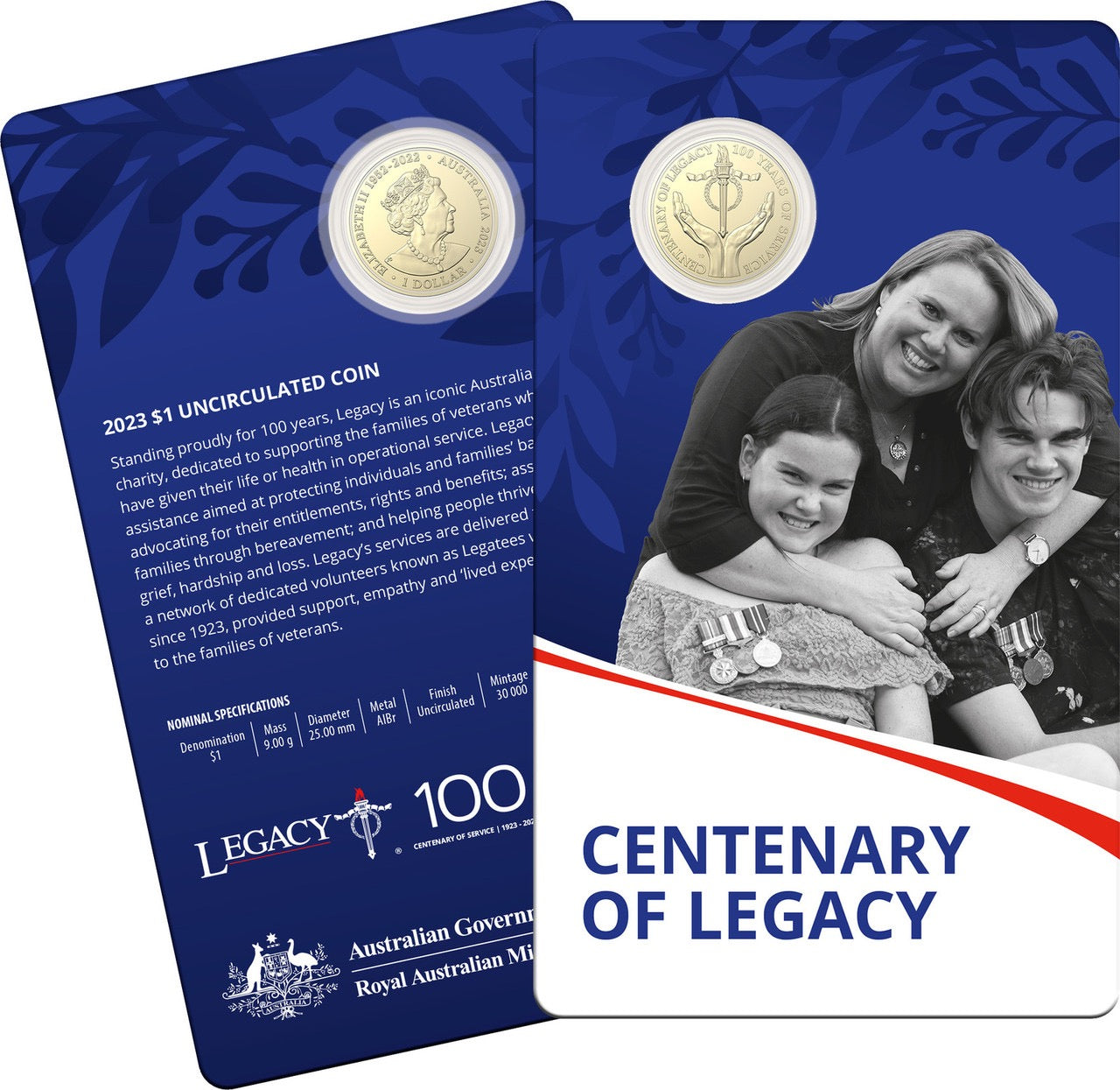 The 2023 $1 Uncirculated Coin Centenary of Legacy commemorates 100 years of Legacy