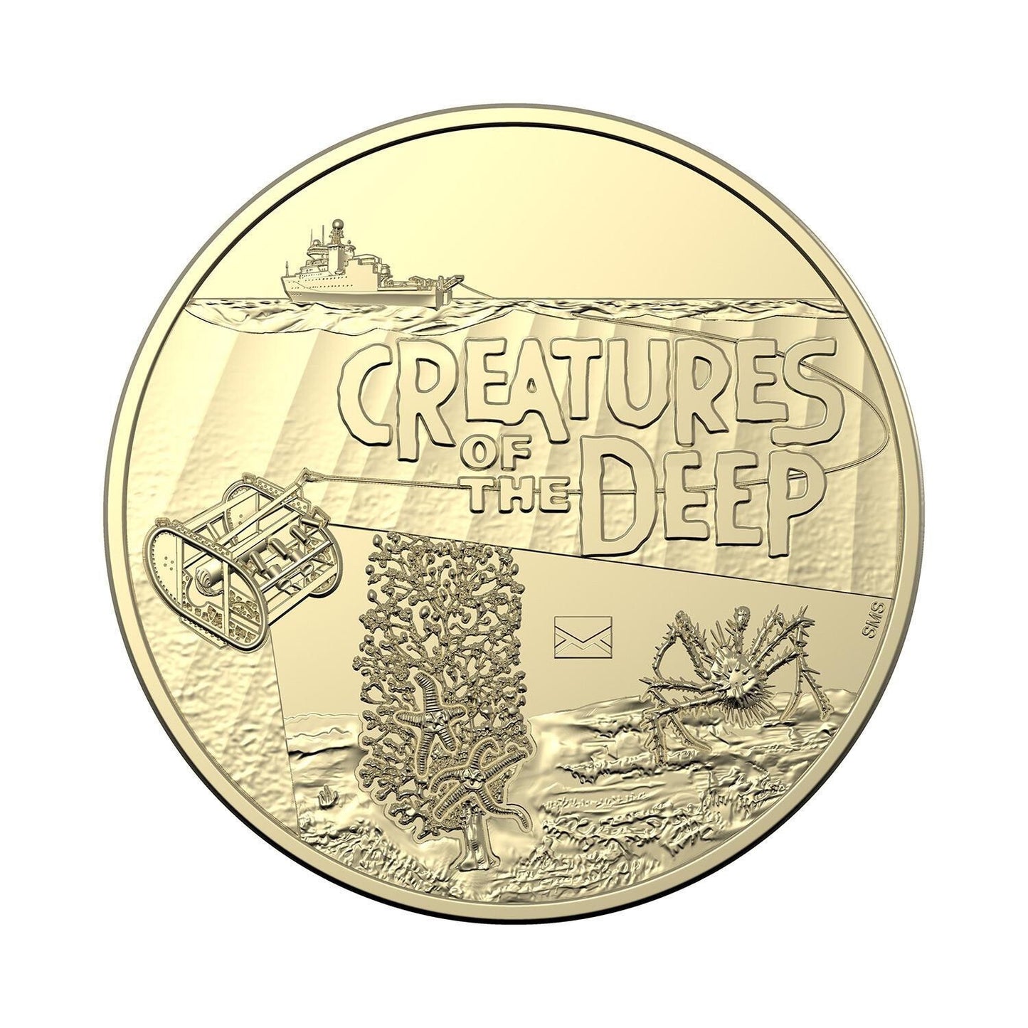 The 2023 $1 Creatures of the Deep Postal Numismatic Cover (PNC) featuring the envelope privy mark