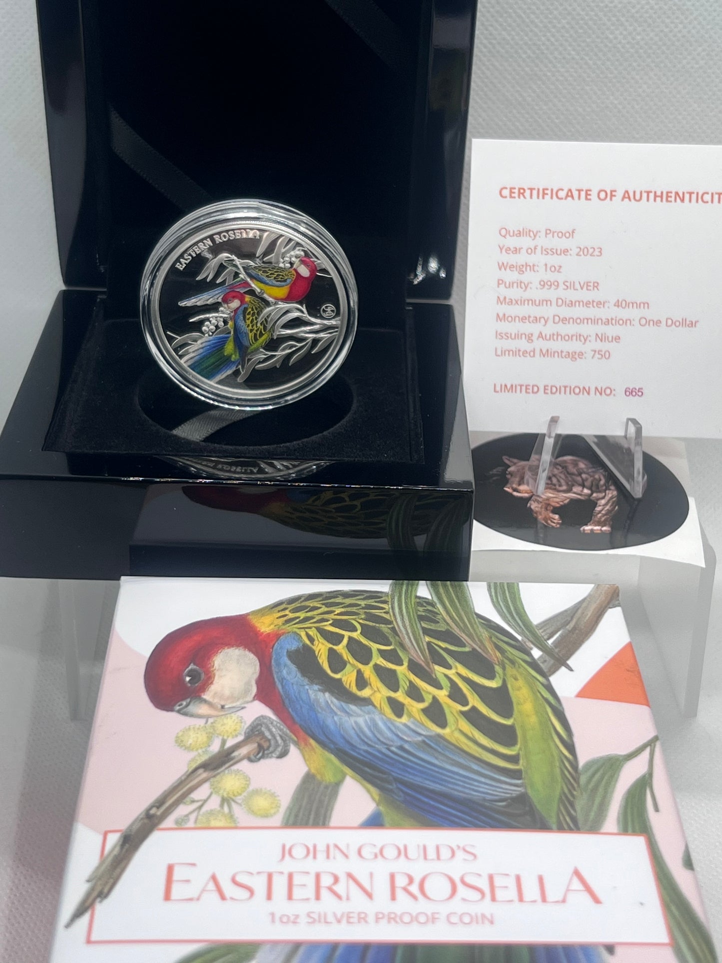 Niue 2023 Eastern Rosella Parrot John Gould Birds Australia 1 oz Silver Proof