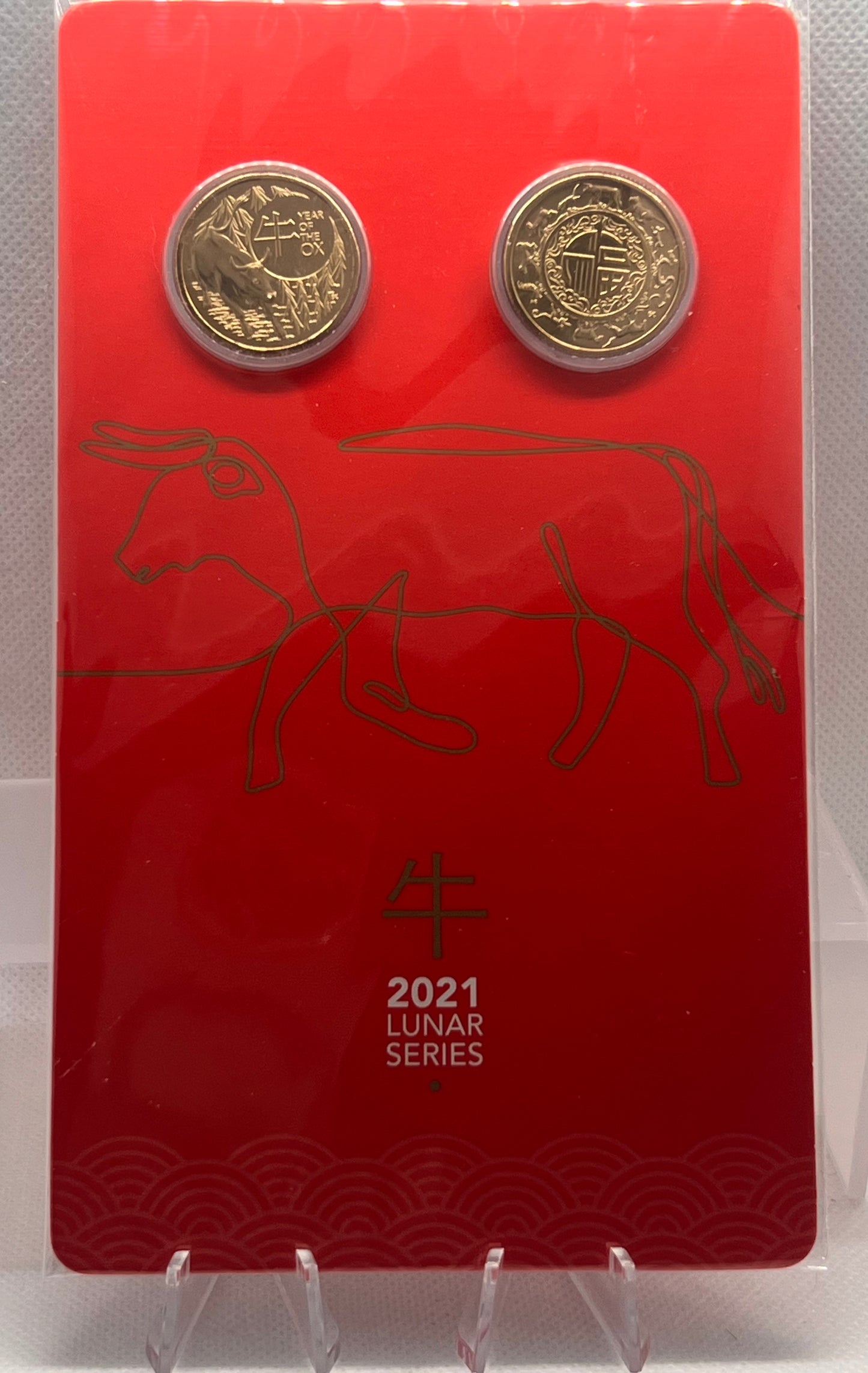 2021 $1 Lunar Series Year of the OX Two coin Set
