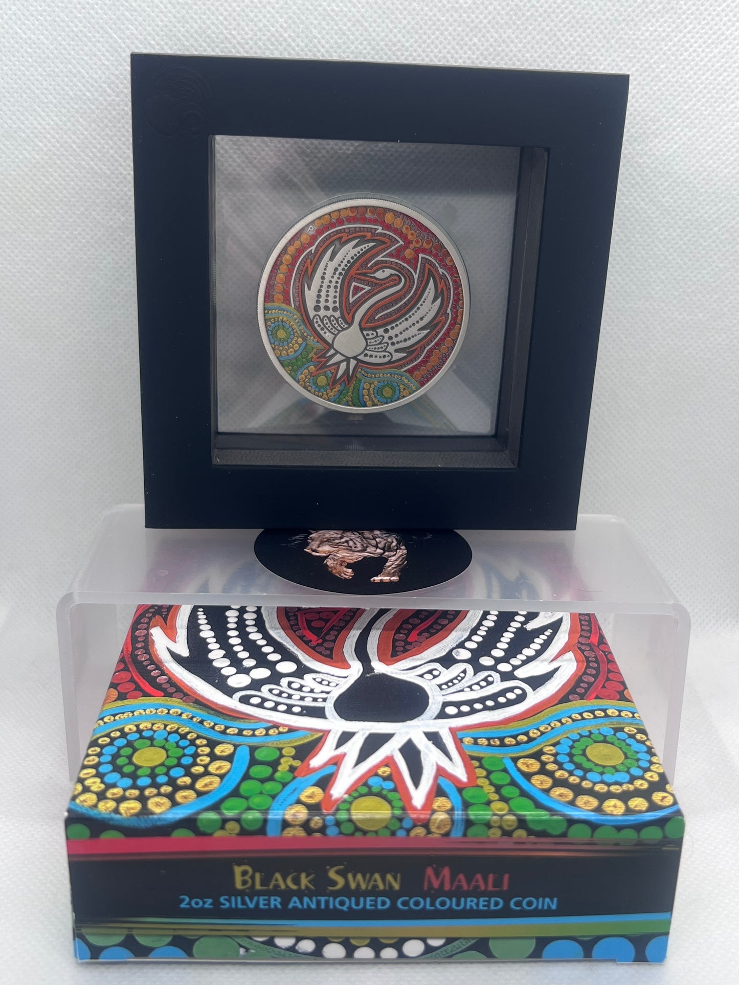 Maali Black Swan 2022 Silver Antiqued 2 oz Silver Coin