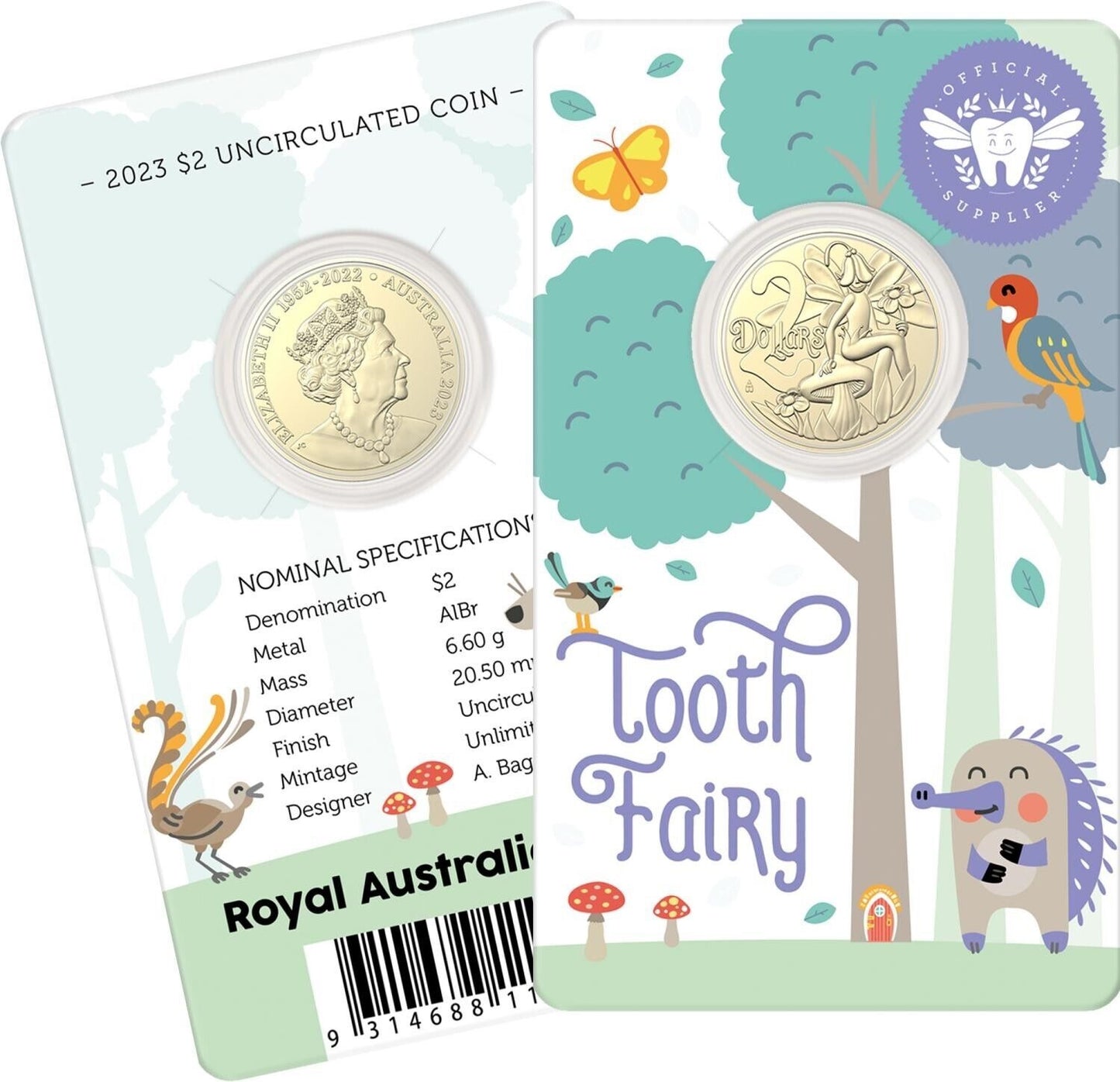 2023 $2 Tooth Fairy Carded Coin