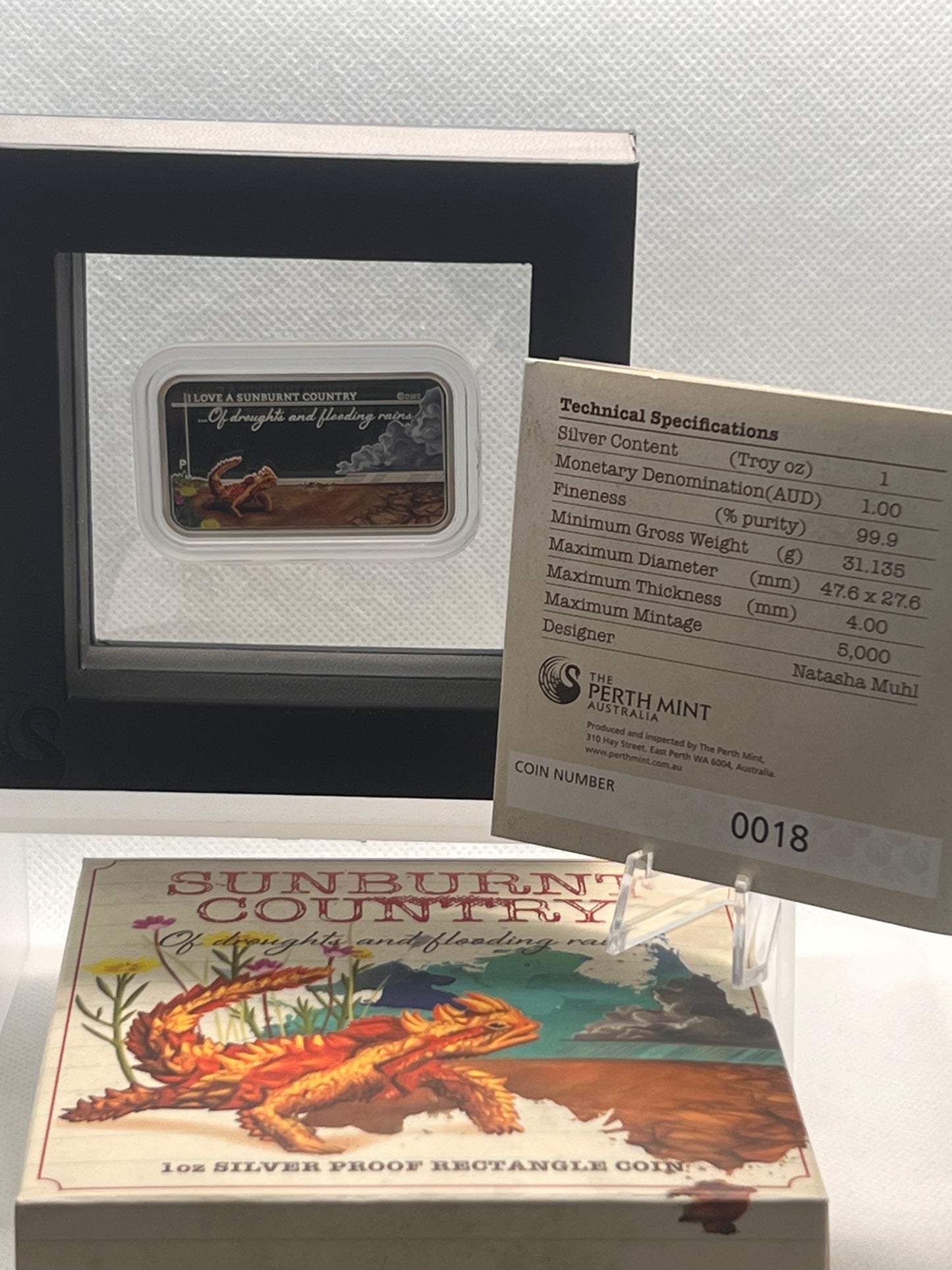 2015 Sunburnt Country – Of Droughts & Flooding Rains 1 oz Silver Proof Rectangle Coin