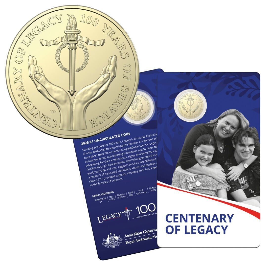 The 2023 $1 Uncirculated Coin Centenary of Legacy commemorates 100 years of Legacy