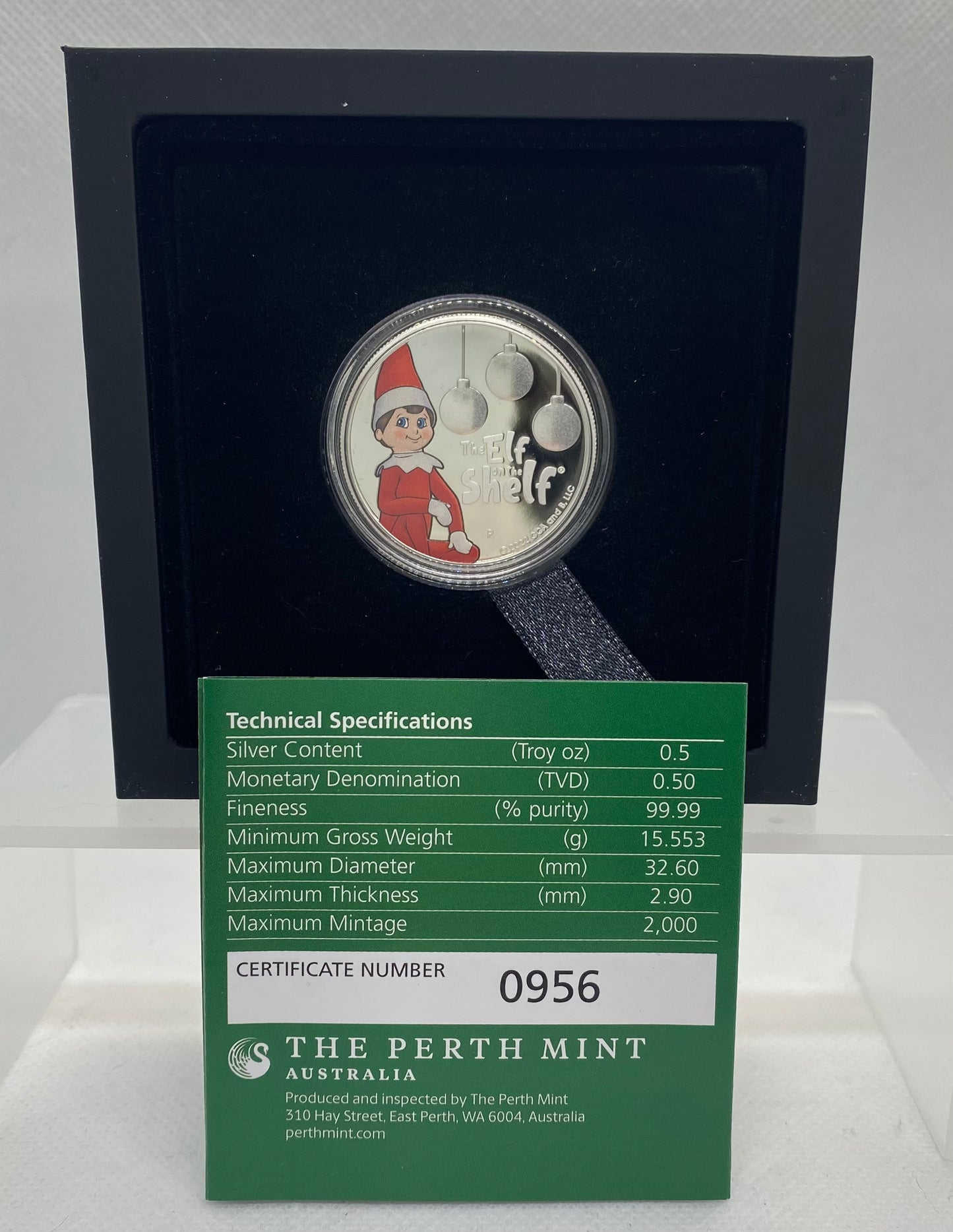The 2022 The Elf on the Shelf® 1/2oz Silver Proof Coin is a limited-edition release