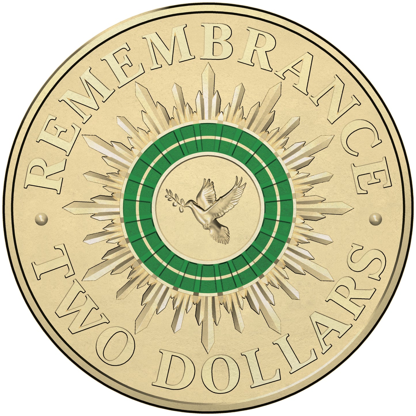 2014 Commemorating Remembrance Day with a dove and olive branch Circulated