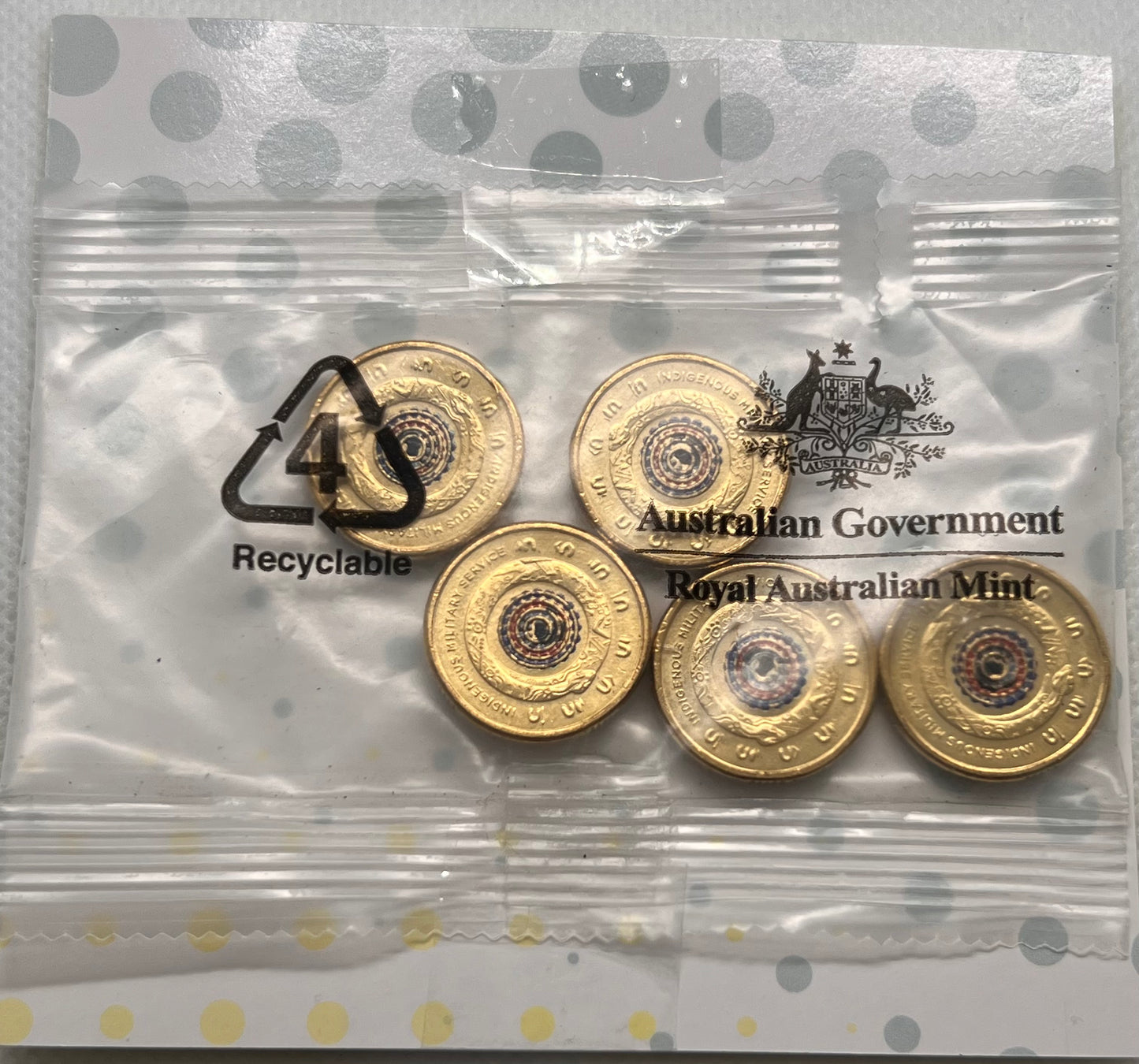 NEW UNC 2021 $2 IMS RAM MINT BAG TWO DOLLAR RARE COLOURED COIN 5 COINS