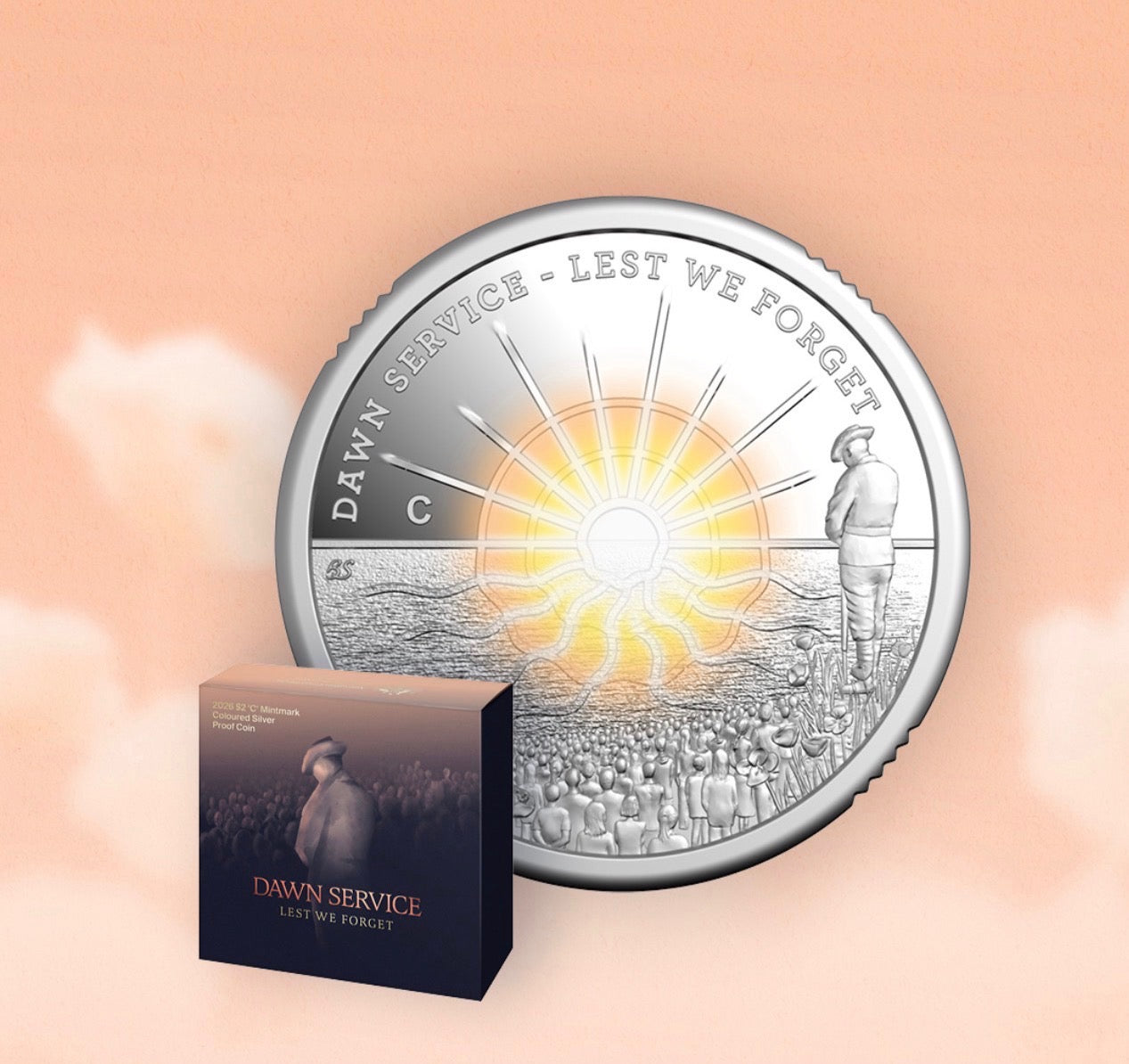 2026 $2 Dawn Service ‘C’ Mintmark Coloured Silver Proof Coin