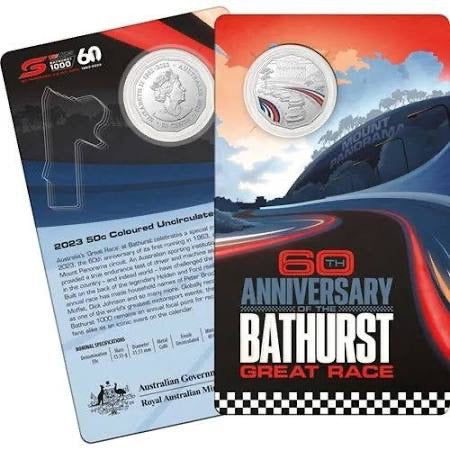 60th Anniversary of the Bathurst - 2023 50c Coloured UNC Coin & Card