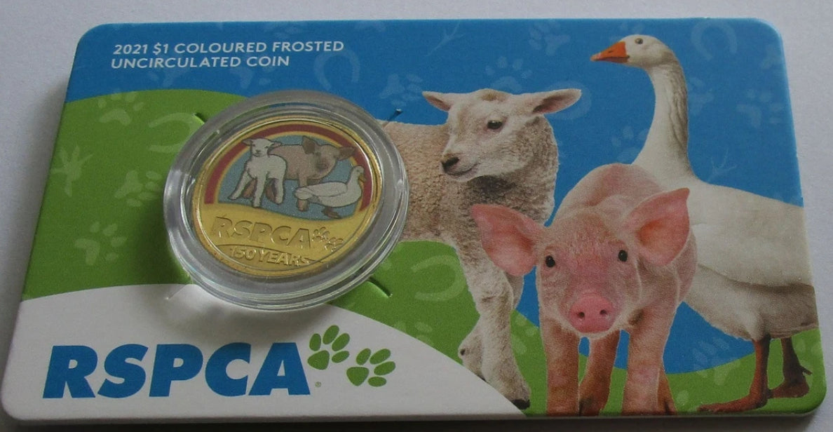 2021 RSPCA 150th Anniversary 8 coin Set For all creatures Great Small + Farm Animal Card Coin