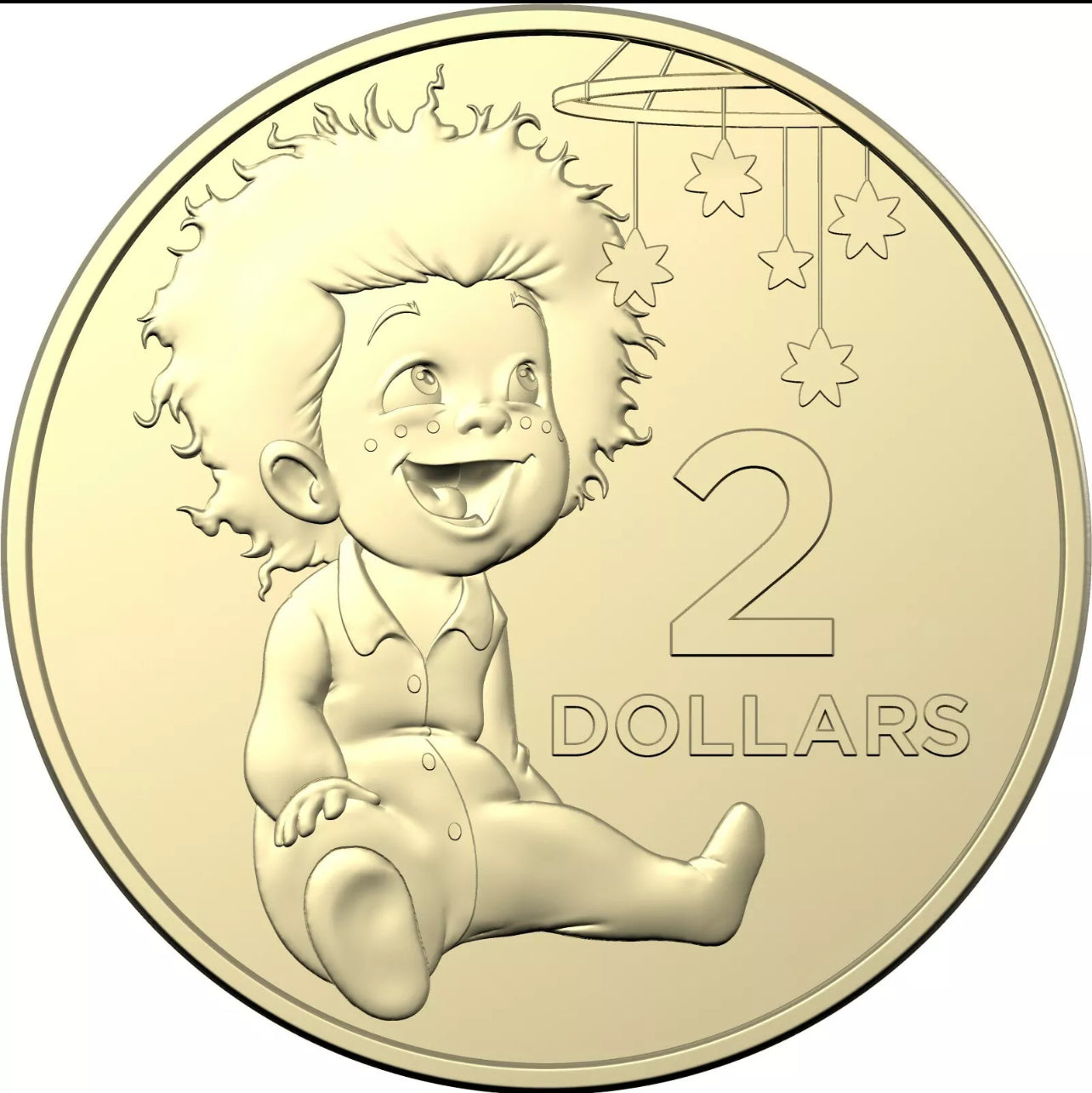 2023 baby Six coins in uncirculated (UNC) finish: 5 c, 10 c, 20 c, 50 c, $1, and $2—all dated 2023