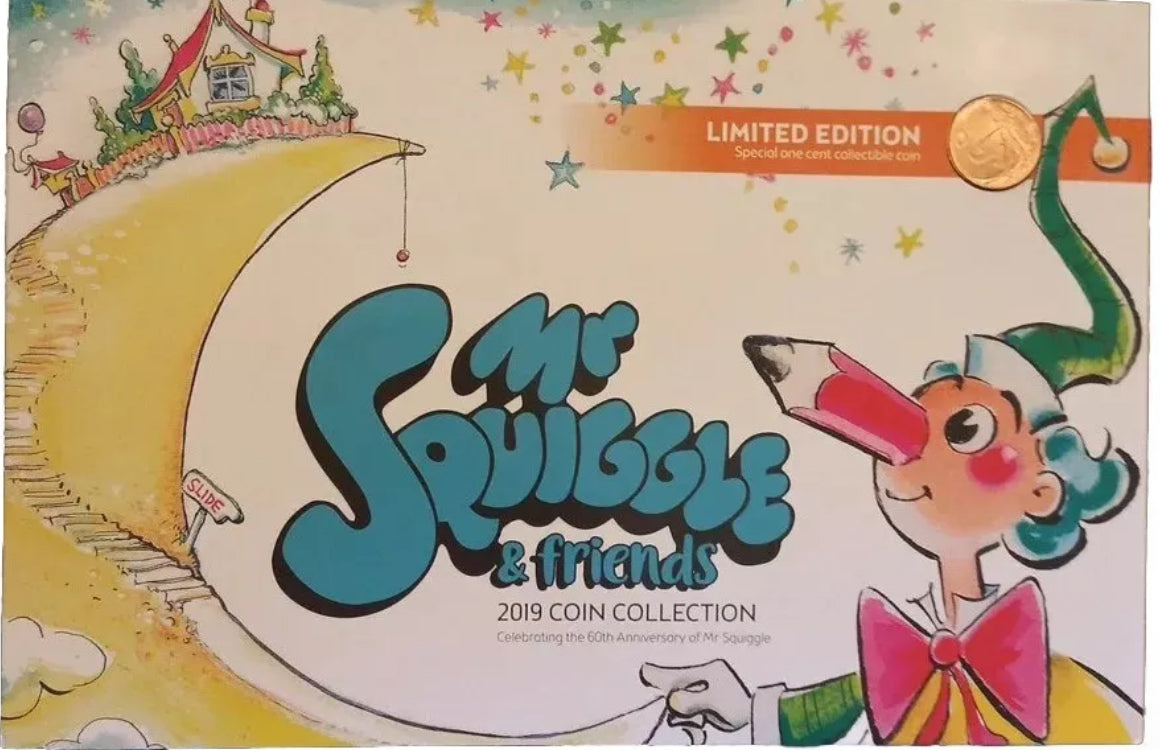 2019 RAM 60th Anniversary Mr Squiggle & Friends 7 UNC Coin Set Limited Edition