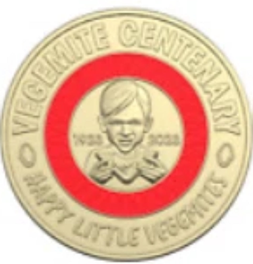 2023 $2 Vegemite Yellow 100 Mitey Years Australian coloured UNC
