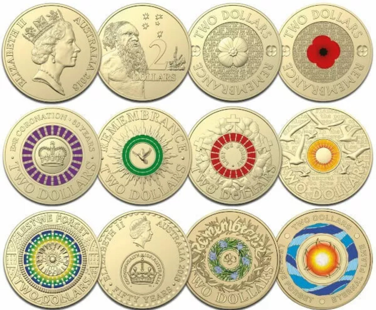 $2 Commemorative Coloured Coins
