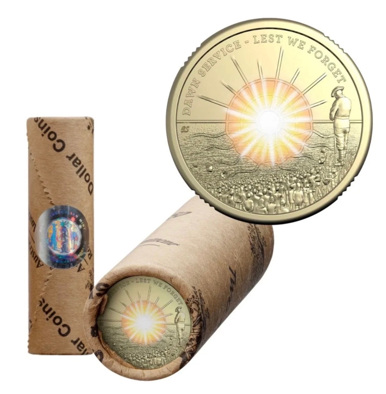 2026 AUSTRALIA $2 ANZAC - DAWN SERVICE PREMIUM  RAM MINT COLOURED COIN ROLL