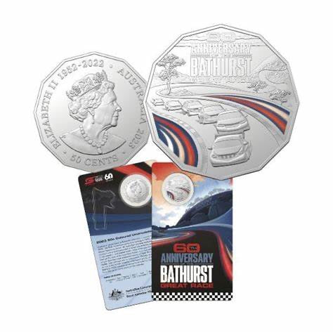 60th Anniversary of the Bathurst - 2023 50c Coloured UNC Coin & Card