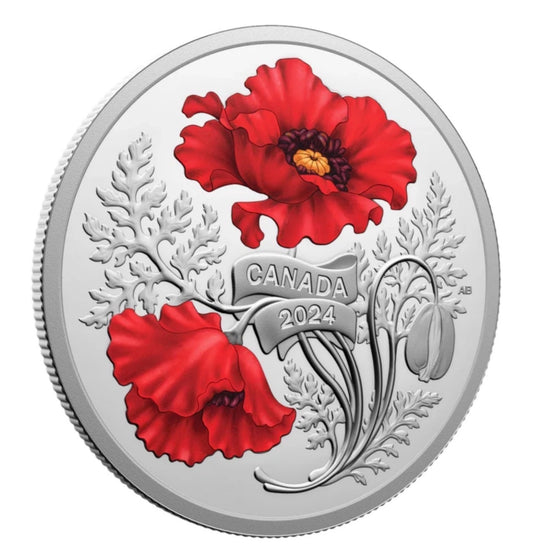 Canada $20 Dollars Coin Remembrance Day Poppy, 2024