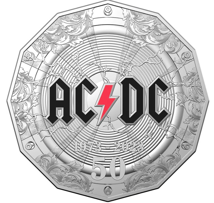 2023 Australian 50th Anniversary of AC/DC 50c Coin - PNC