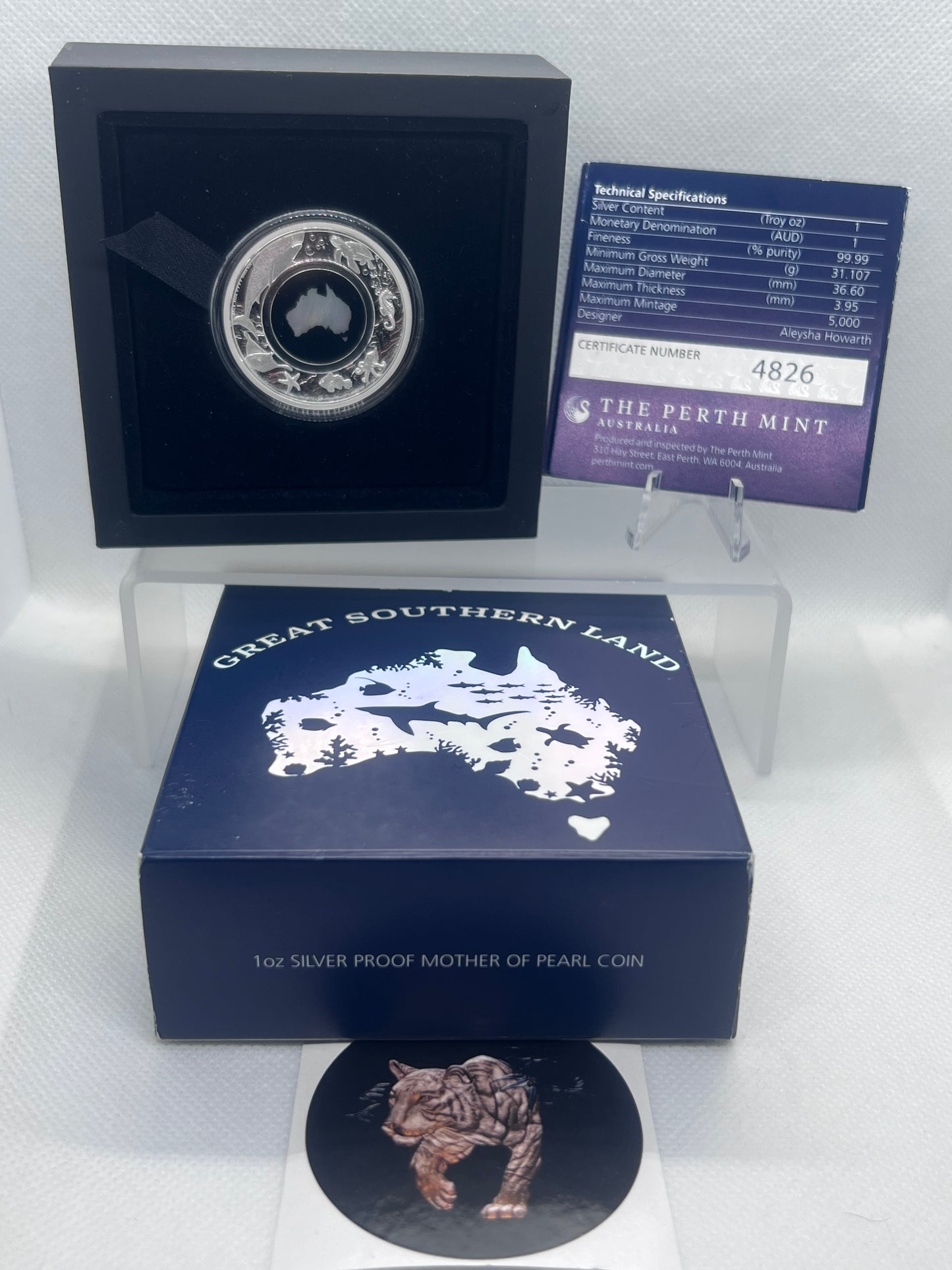 2021 Australia $1 Great Southern Land 1oz Silver Proof Mother of Pearl Coin