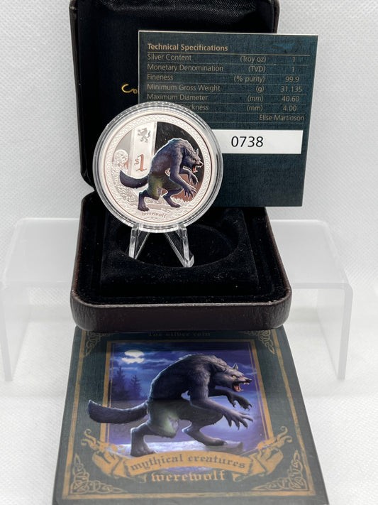 2013 Tuvalu Mythical Creatures WEREWOLF 1oz Silver Proof Coin The Perth Mint