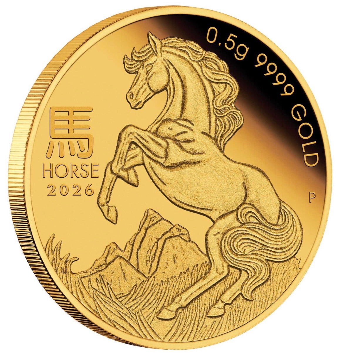 AUSTRALIA LUNAR YEAR OF THE HORSE 2026 $2 0.5G GOLD PROOF COIN