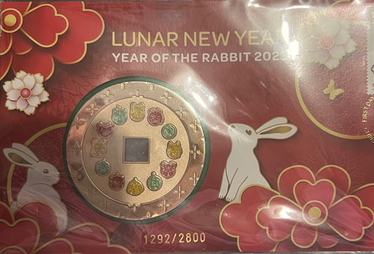2023 Perth Mint Lunar Happy New Year of the Rabbit PMC Medallion Cover PNC