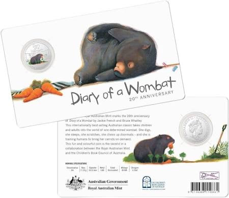 2022 20c Coloured Uncirculated Coin Diary of the Wombat