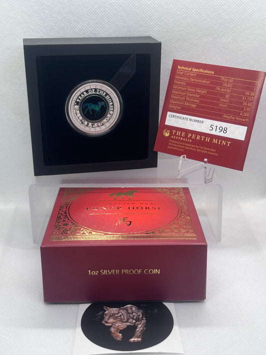 2026 Australia Opal Lunar Series Year of the Horse 1oz Silver Proof Coin