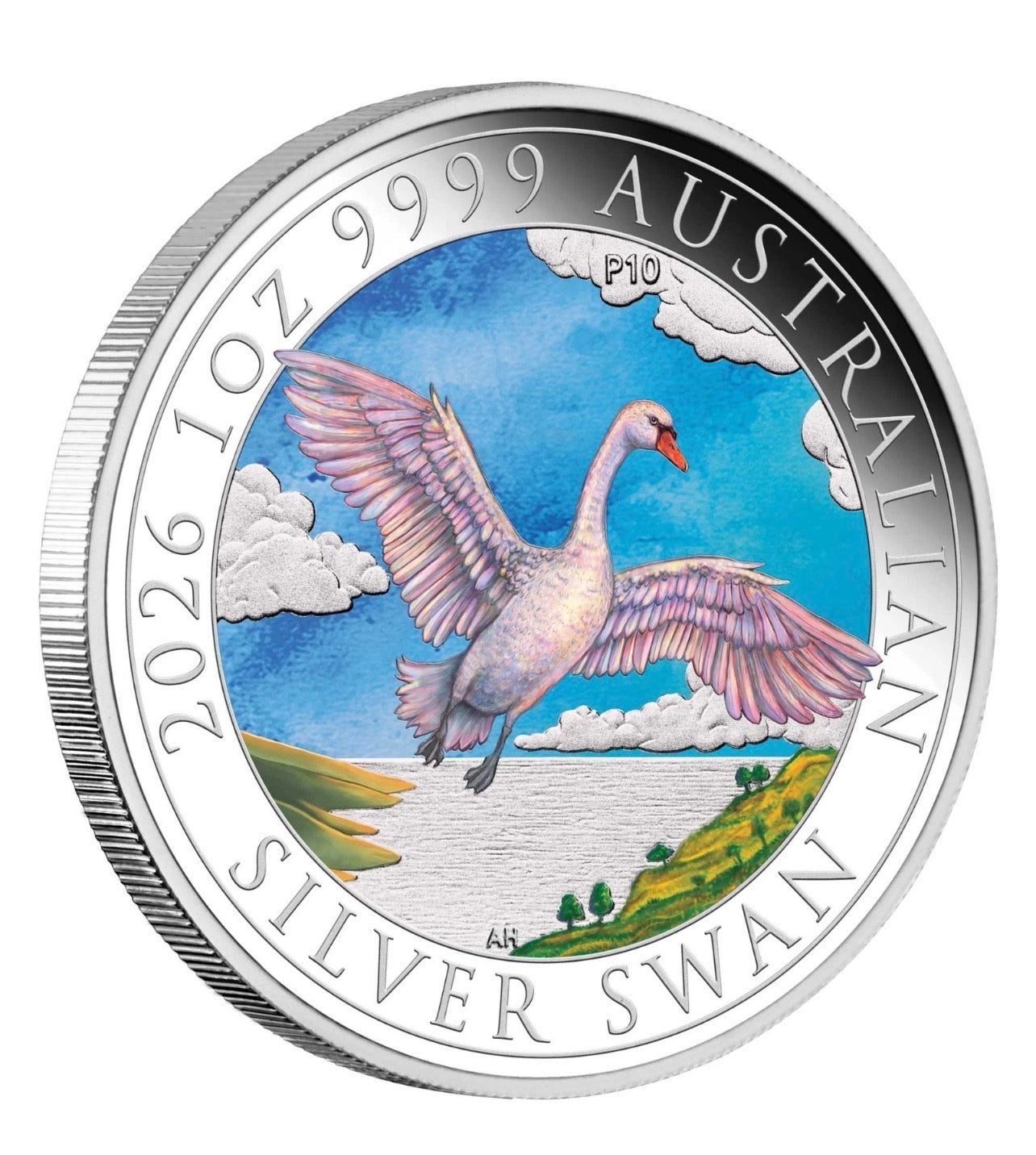 2026 Australian Swan 10th Anniversary  1oz Silver Coloured Coin