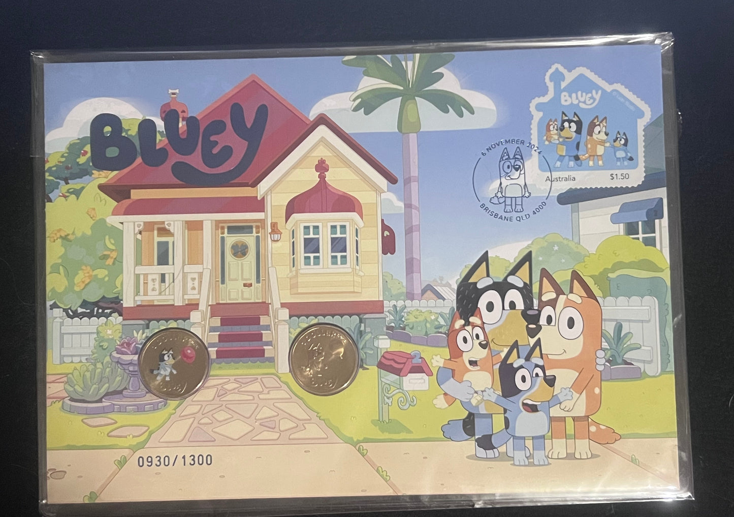 2024 Australia Bluey Impressions PNC 2 Coins Set Coloured $1 Coin