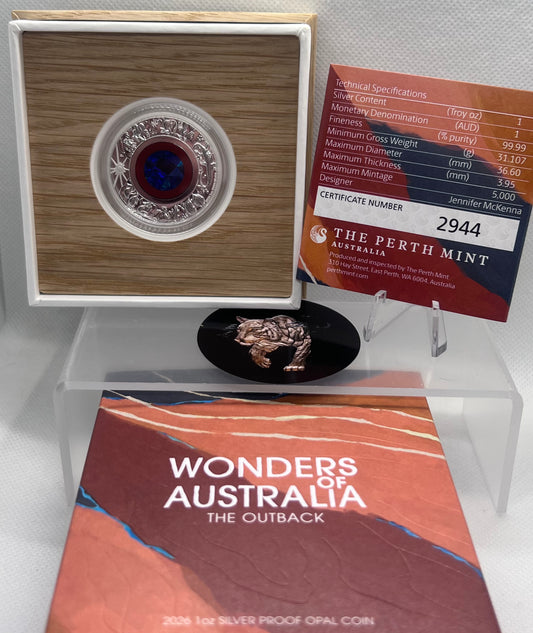 Wonders of Australia - The Outback 2026 1oz Silver Proof Opal Coin