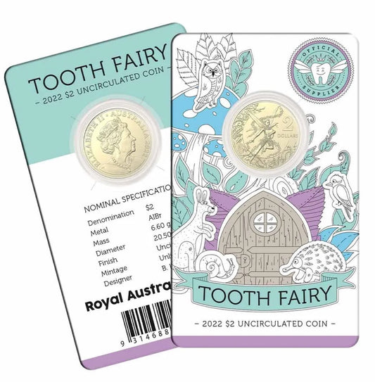 2022 Australia Tooth Fairy $2 Uncirculated Coin - Carded
