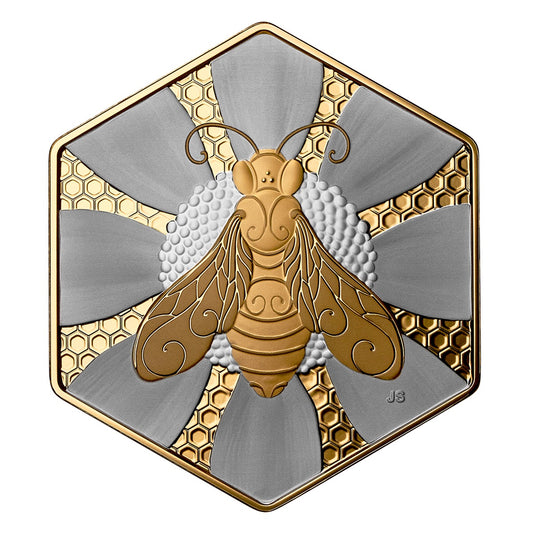 Nature's Delight: Honey Bee - 1 oz. Fine Silver Coin.