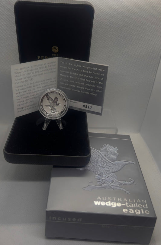 2023 Australian wedge tail eagle incused 1oz silver proof coin