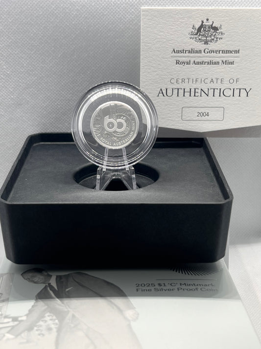2025 $1 60th Anniversary Royal Australian Mint RAM C Mintmark Silver Proof Coin
