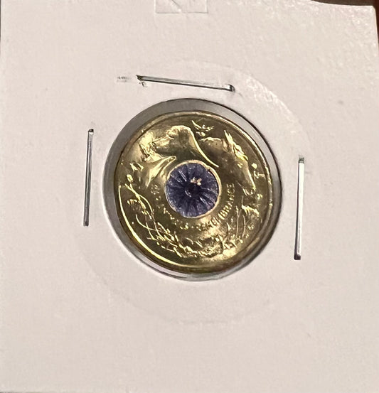 2024 Aus $2 Dollar Coin Purple Poppy War Animals Remembrance Circulated