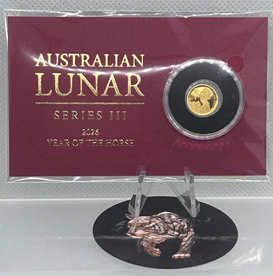 AUSTRALIA LUNAR YEAR OF THE HORSE 2026 $2 0.5G GOLD PROOF COIN