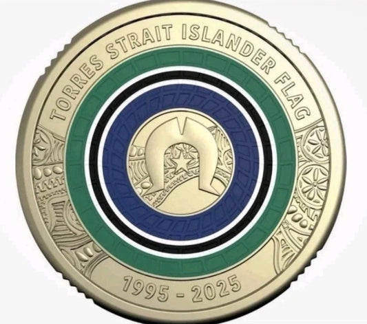 2025 $2 Torres Strait Islander Flag Coloured Coin RAM Circulated