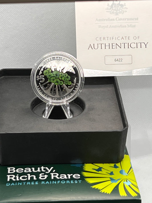 2022 1oz Daintree Rainforest Beauty Rich and Rare Coin $5 Silver