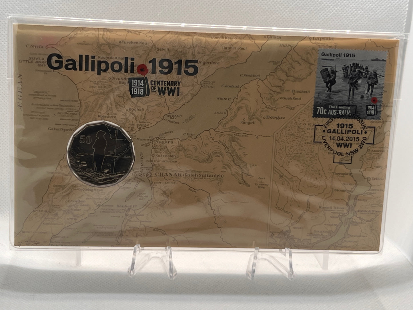 Gallipoli 1915 Centenary of WW1 50c PNC