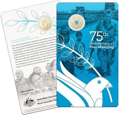Peacekeeping 75th Anniversary $2 Two Dollar Australia Coin Peace Keeping New UNC