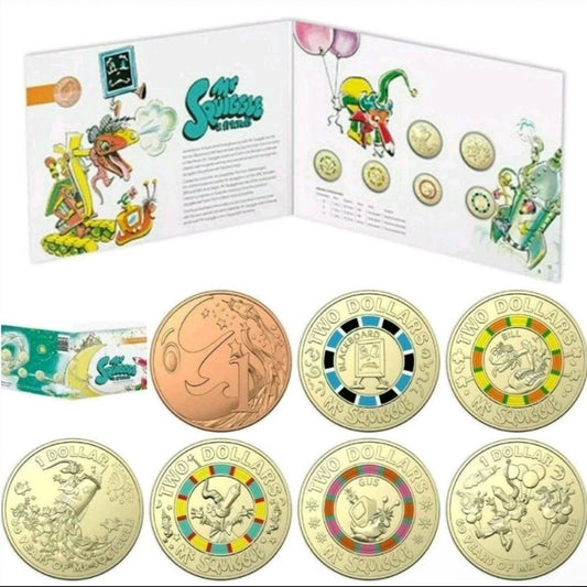 2019 RAM 60th Anniversary Mr Squiggle & Friends 7 UNC Coin Set Limited Edition